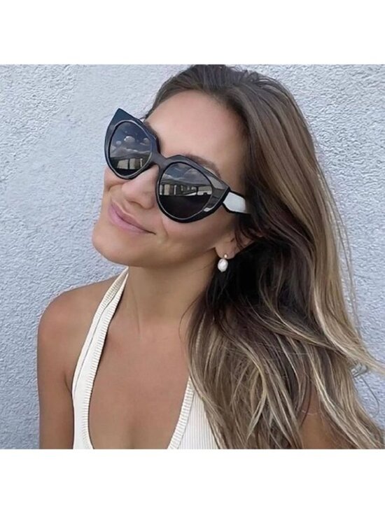 Prada PR14WS 09Q5S0 Cat Eye Sunglasses – Black Talc\\Grey main image 8